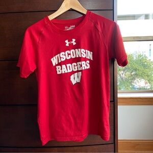 Under Armour Wisconsin Badgers Red Tshirt Youth Large